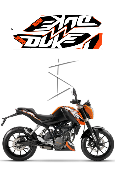 Duke 200 Old Model Sticker | Duke 200 2016 Model